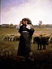 Shepherdess and her Flock by Daniel Ridgway Knight